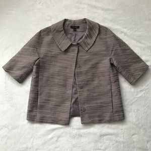 NWOT Ann Taylor Gray  3/4 Sleeve Button Up Blazer